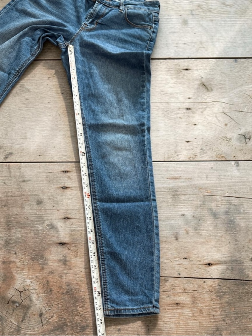 Old Navy Women Size 0 Mid Rise Rockstar Super Skinny Denim Blue Jeans Light Wash - Picture 9 of 9